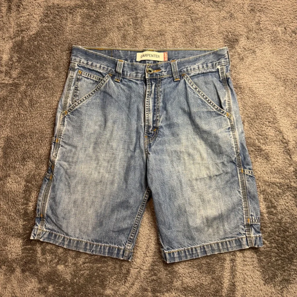 Levis Carpenter Denim Shorts Mens W31 Light Wash Utility Workwear Blue Jeans